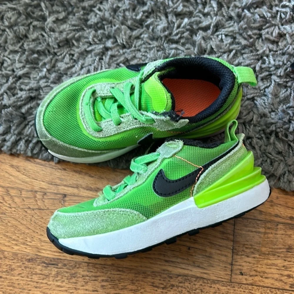 Nike Waffle One Toddler Electric Green Sneakers Size 7